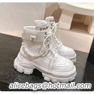 Perfect Chanel Ankle Boots White 6080612