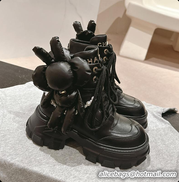 Best Grade Chanel Ankle Boots Black 6080612