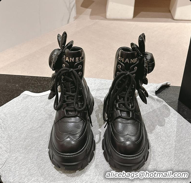 Best Grade Chanel Ankle Boots Black 6080612