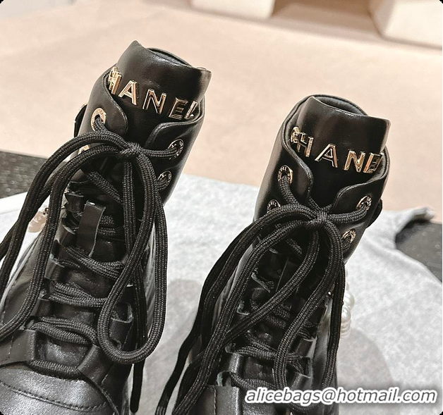 Best Grade Chanel Ankle Boots Black 6080612