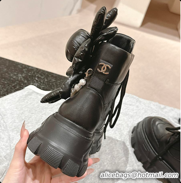 Best Grade Chanel Ankle Boots Black 6080612