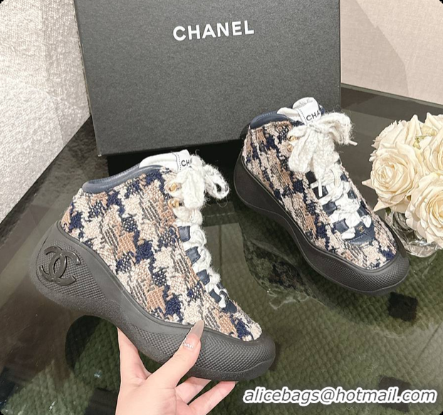 Good Quality Chanel Tweed Sneaker Brown 6080613