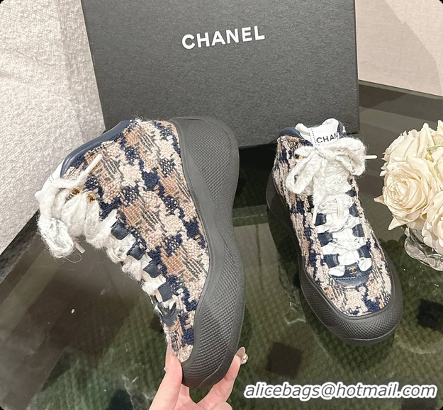Good Quality Chanel Tweed Sneaker Brown 6080613