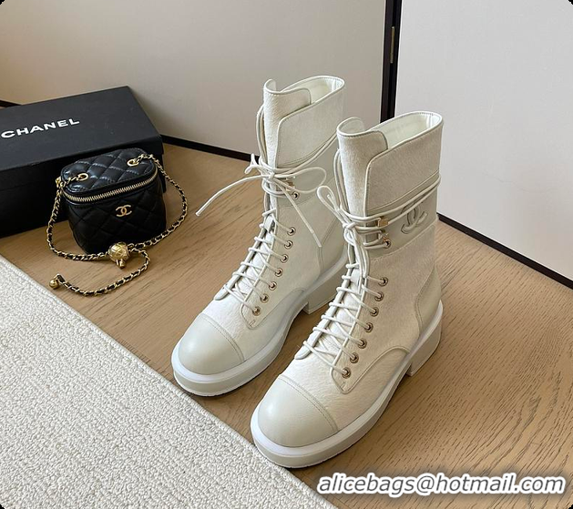 Classic Hot Chanel High Boots White 6080614