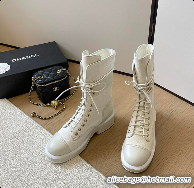 Classic Hot Chanel High Boots White 6080614