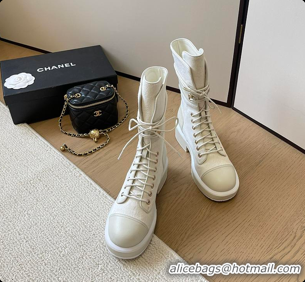 Classic Hot Chanel High Boots White 6080614