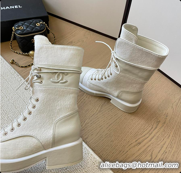 Classic Hot Chanel High Boots White 6080614