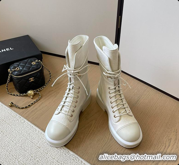 Classic Hot Chanel High Boots White 6080614