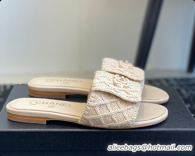 Stylish Chanel Flat Sandal Beige 6080614