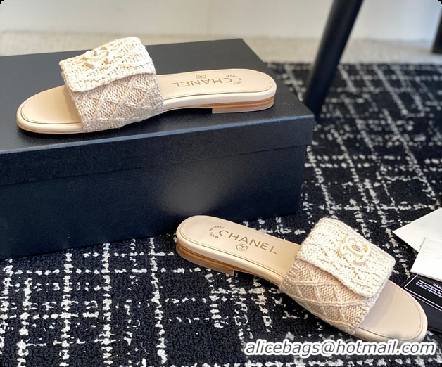 Stylish Chanel Flat Sandal Beige 6080614