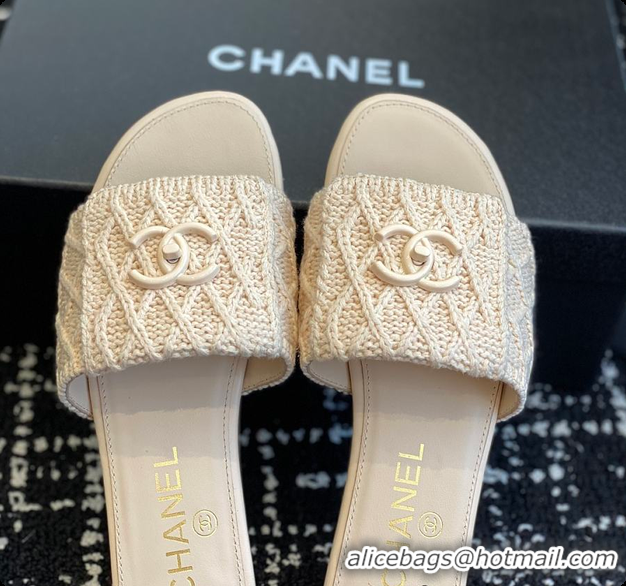 Stylish Chanel Flat Sandal Beige 6080614
