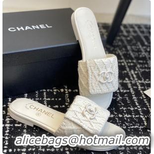 Low Price Chanel Flat Sandal White 6080617