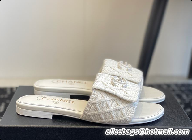 Low Price Chanel Flat Sandal White 6080617