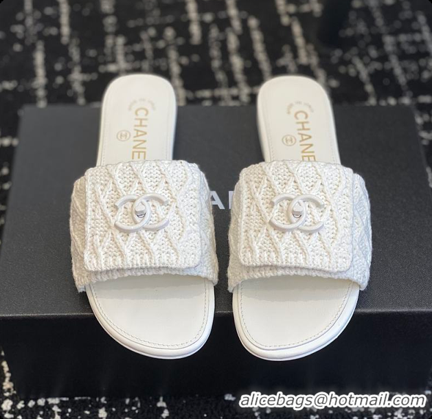 Low Price Chanel Flat Sandal White 6080617