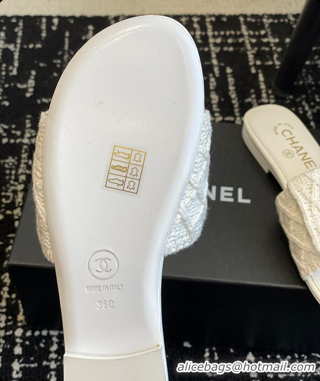 Low Price Chanel Flat Sandal White 6080617