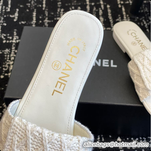 Low Price Chanel Flat Sandal White 6080617