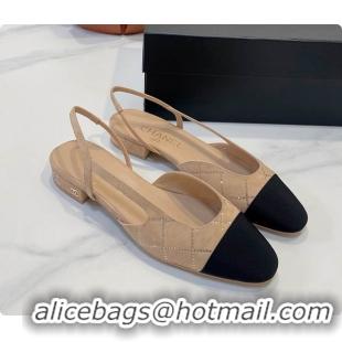 Shop Cheap Chanel Slingbacks Pump Beige 6080618