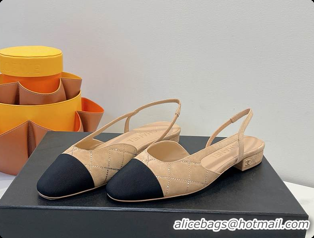 Shop Cheap Chanel Slingbacks Pump Beige 6080618