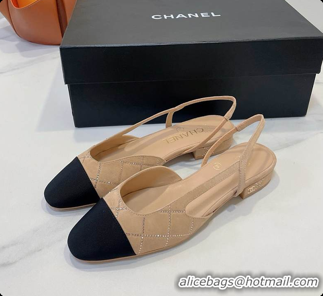 Shop Cheap Chanel Slingbacks Pump Beige 6080618