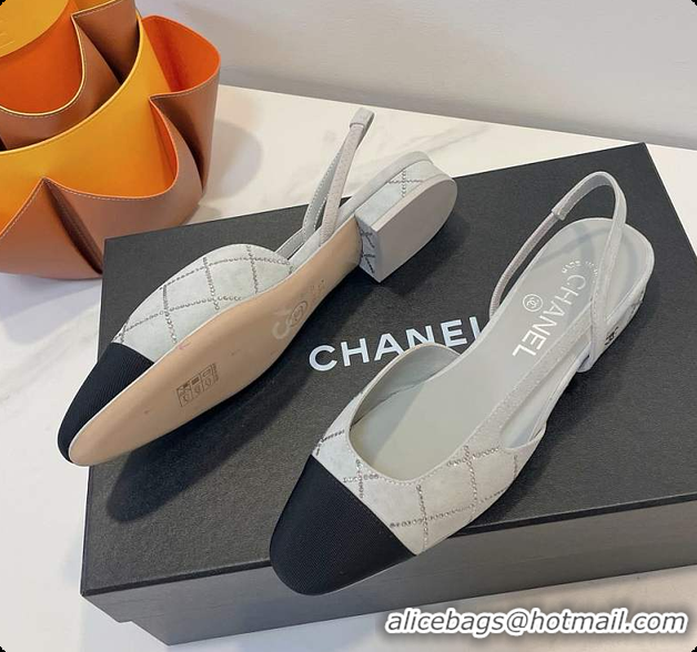 Popular Style Chanel Slingbacks Pump Grey 6080618