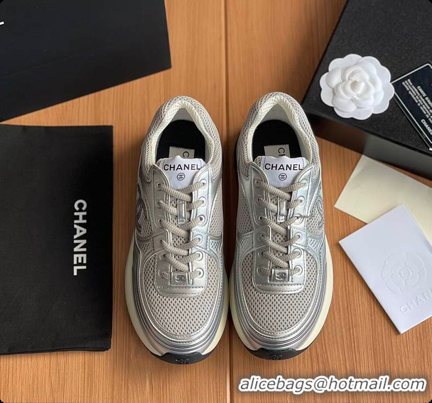 Charming Chanel Sneaker Silver 6080619