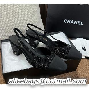Sumptuous Chanel Slingback Heels Black 6080620