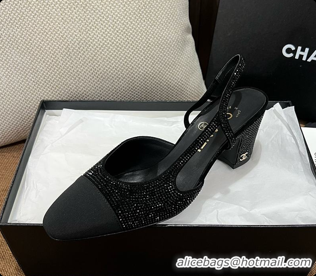 Sumptuous Chanel Slingback Heels Black 6080620