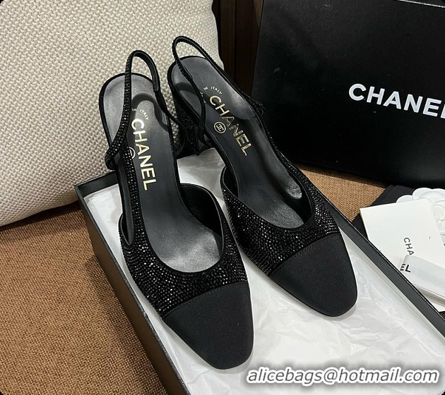 Sumptuous Chanel Slingback Heels Black 6080620