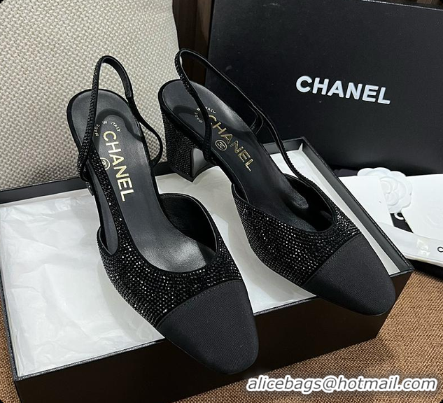 Sumptuous Chanel Slingback Heels Black 6080620