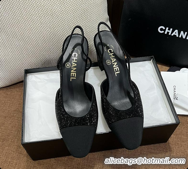 Sumptuous Chanel Slingback Heels Black 6080620