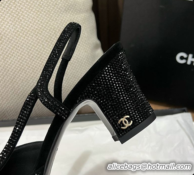 Sumptuous Chanel Slingback Heels Black 6080620