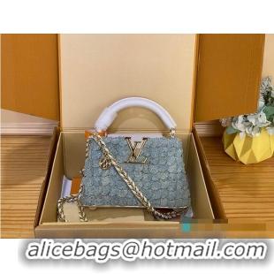 Discount Promotional Louis Vuitton Capucines Mini Blue Denim GOTS M25478