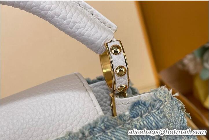 Discount Promotional Louis Vuitton Capucines Mini Blue Denim GOTS M25478