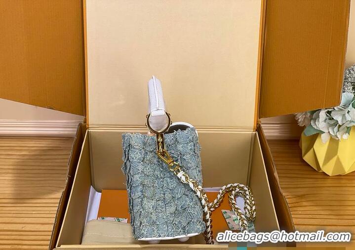 Discount Promotional Louis Vuitton Capucines Mini Blue Denim GOTS M25478