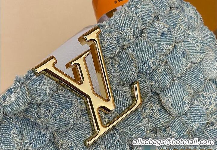 Discount Promotional Louis Vuitton Capucines Mini Blue Denim GOTS M25478