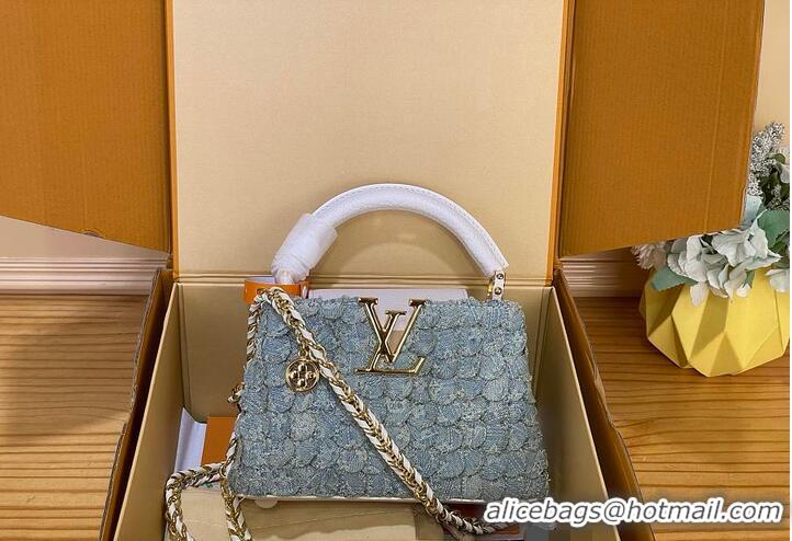 Discount Promotional Louis Vuitton Capucines Mini Blue Denim GOTS M25478