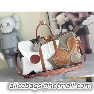 Top Grade Louis Vuitton Keepall Bandoulière 50 Monogram Khaki Coated Canvas M37569