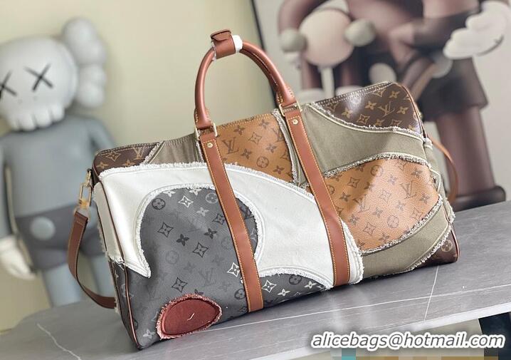 Top Grade Louis Vuitton Keepall Bandoulière 50 Monogram Khaki Coated Canvas M37569
