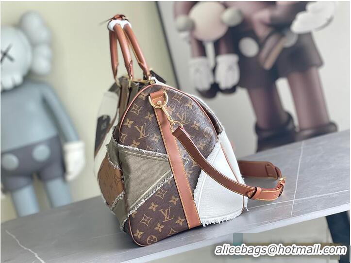 Top Grade Louis Vuitton Keepall Bandoulière 50 Monogram Khaki Coated Canvas M37569