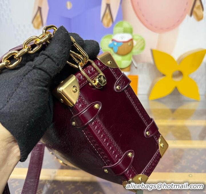 Luxury Cheap Louis Vuitton Side Trunk MM M37546 Burgundy Red