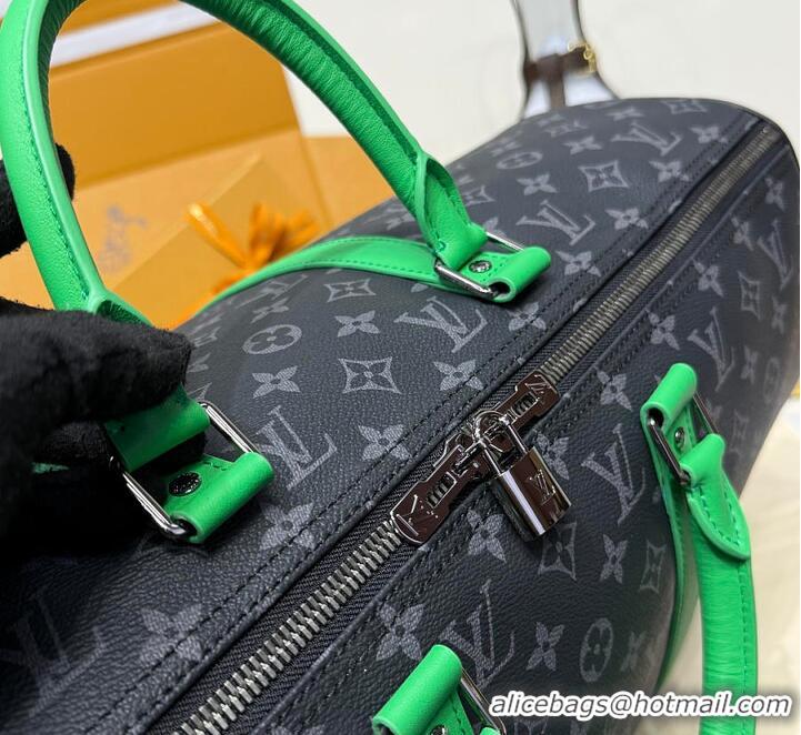 Grade Quality Louis Vuitton Keepall 50 Monogram Eclipse M37578 Green