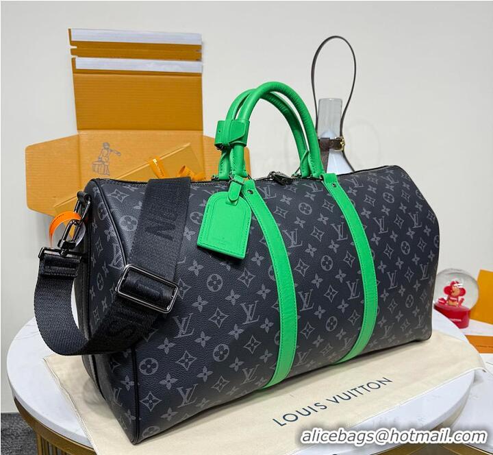 Grade Quality Louis Vuitton Keepall 50 Monogram Eclipse M37578 Green