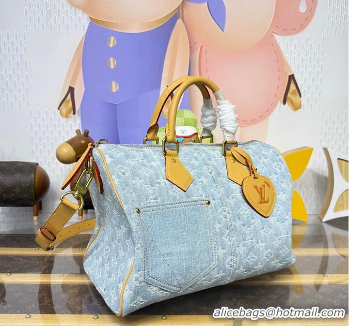 New Discount Louis Vuitton LV Qixi Festival Limited Edition Speedy P9 Bandoulière 30 Monogram Denim M2A209