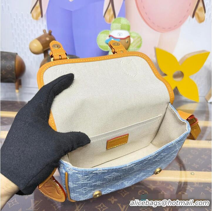 Original Cheap Louis Vuitton LV Qixi Festival Limited Edition Satchel Mini Crossbody Bag Monogram Denim M2A647