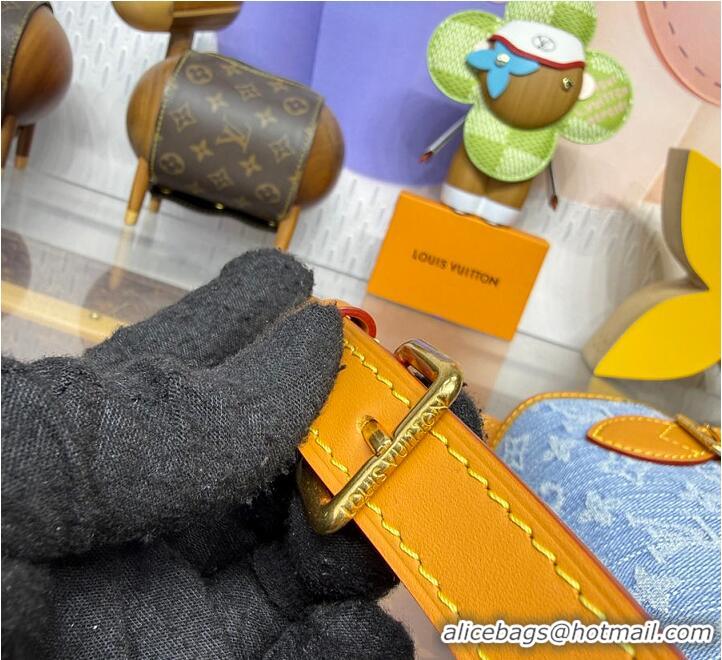 Original Cheap Louis Vuitton LV Qixi Festival Limited Edition Satchel Mini Crossbody Bag Monogram Denim M2A647