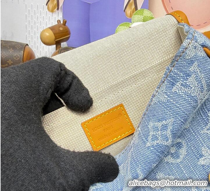 Original Cheap Louis Vuitton LV Qixi Festival Limited Edition Satchel Mini Crossbody Bag Monogram Denim M2A647