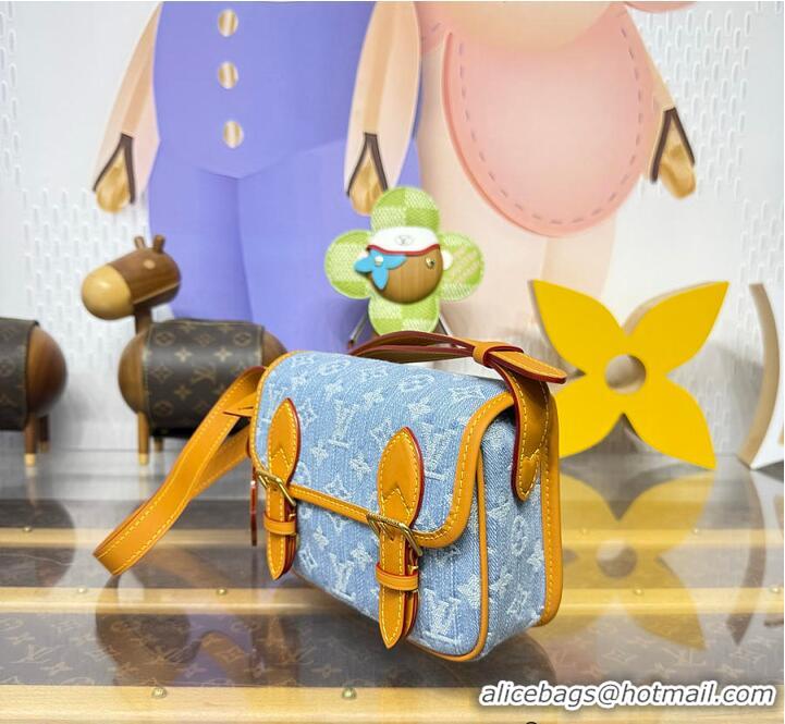 Original Cheap Louis Vuitton LV Qixi Festival Limited Edition Satchel Mini Crossbody Bag Monogram Denim M2A647