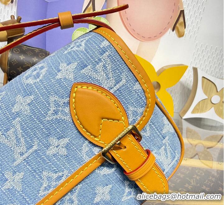 Original Cheap Louis Vuitton LV Qixi Festival Limited Edition Satchel Mini Crossbody Bag Monogram Denim M2A647