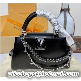 Reasonable Price Louis Vuitton Capucines East-West BB Black Cowhide leather M29142