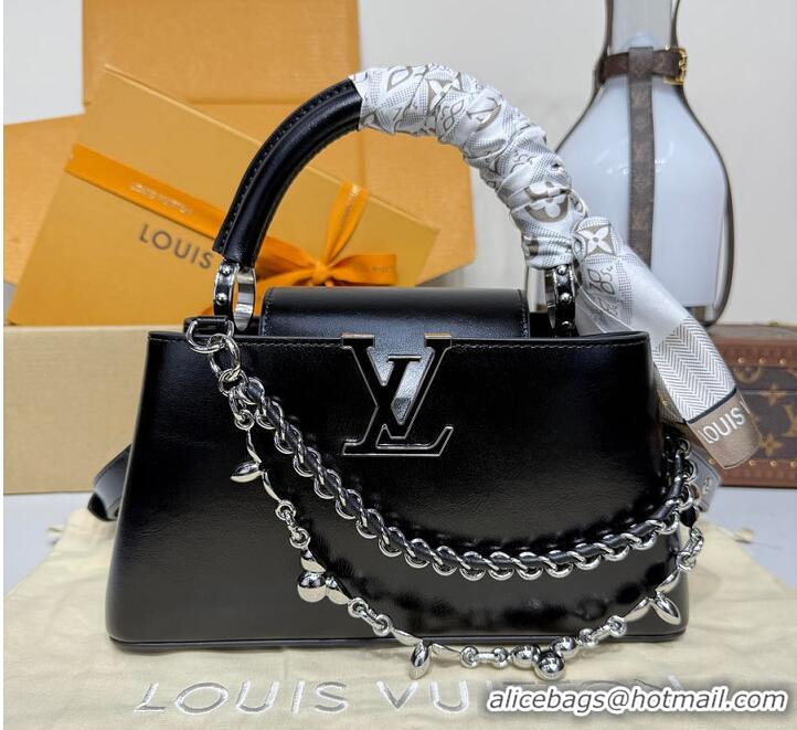 Reasonable Price Louis Vuitton Capucines East-West BB Black Cowhide leather M29142